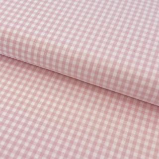 Bombažna tkanina YARN DYED CHECK BRUSHED light rose