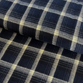 Viscose Scottish Check YARN DYED BRUSHED navy
