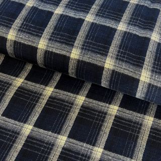 Viscose Scottish Check YARN DYED BRUSHED navy