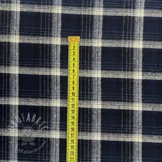 Viscose Scottish Check YARN DYED BRUSHED navy