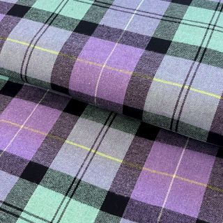 Viscose Scottish Check YARN DYED BRUSHED purple