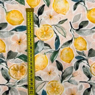 Dvoslojna gaza/muslin Fresh lemons digital print