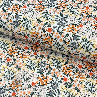 Dvoslojna gaza/muslin Oldstyle flowers white digital print