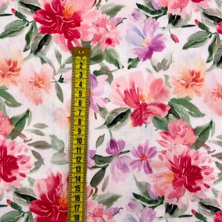 Dvoslojna gaza/muslin Sunny flowers digital print