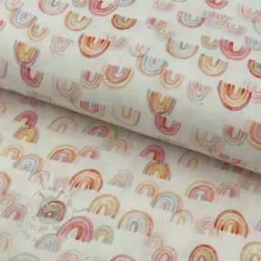 Dvoslojna gaza/muslin Magic rainbows digital print