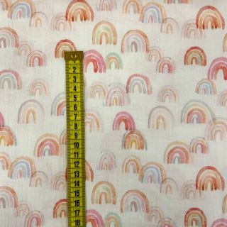 Dvoslojna gaza/muslin Magic rainbows digital print