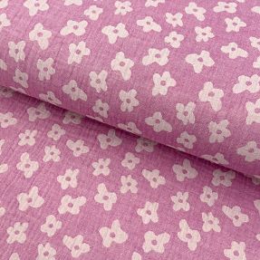 Dvojitá gázovina/mušelín JACQUARD Flowers cerise