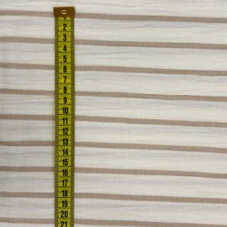 Dvoslojna gaza/muslin YARN DYED Thin strip beige