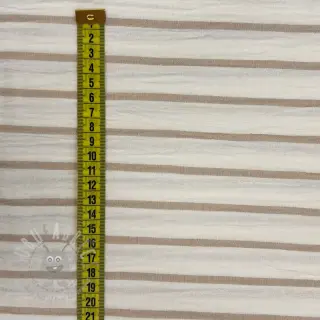Dvoslojna gaza/muslin YARN DYED Thin strip beige