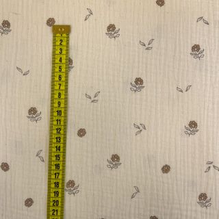 Dvoslojna gaza/muslin Flowers SIMPLY NATURAL digital print ORGANIC
