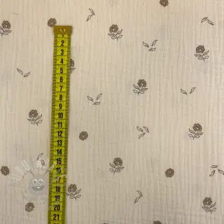 Dvoslojna gaza/muslin Flowers SIMPLY NATURAL digital print ORGANIC