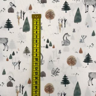 Bombažna tkanina Forest off white digital print