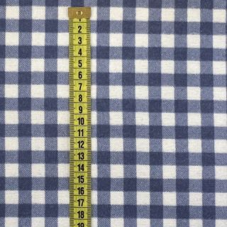 Bombažna tkanina flanel Check blue