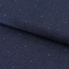 Bavlnená látka JEANS Studs dark blue