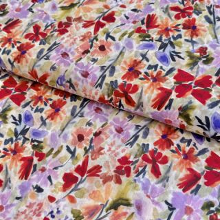 Bombažna tkanina VOILE Purple meadow digital print
