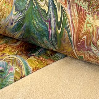 Umetno krzno Peacock green digital print