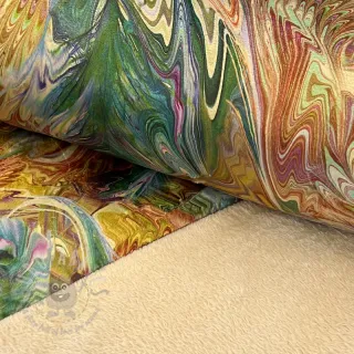Umetno krzno Peacock green digital print