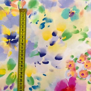 Viskoza STRETCH Watercolour flowers design B digital print