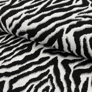 Dekorativno blago jacquard Tanzanie noir blanc