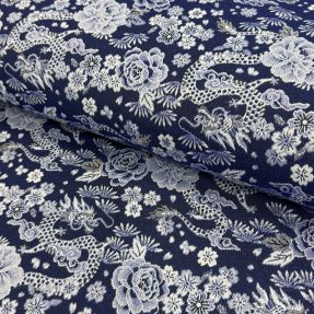 Dekorativna tkanina jacquard Draco indigo