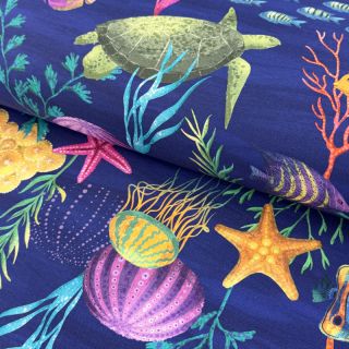 Dekorativna tkanina premium Underwater sea life digital print