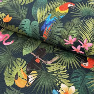 Dekorativna tkanina premium Tropical jungle bird digital print