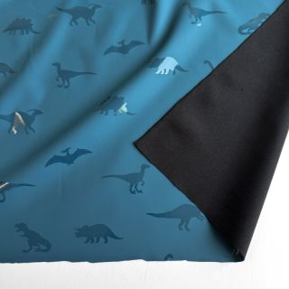 Blago za dežni plašč Dinosaurs blue