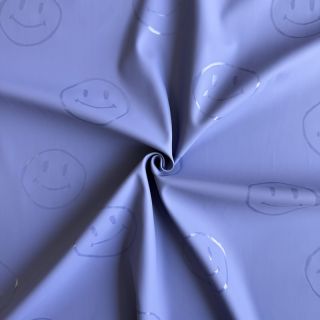 Blago za dežni plašč Happy faces purple