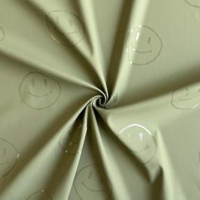 Blago za dežni plašč Happy faces army green
