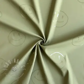 Blago za dežni plašč Happy faces army green