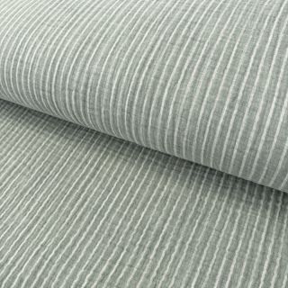 Dvojna gaza/muslin YARN DYED Stripes old green