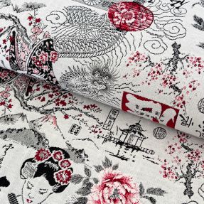 Dekorativno blago jacquard Akita blanc