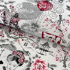 Dekorativno blago jacquard Akita blanc