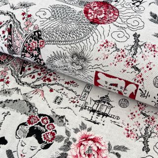 Dekorativna tkanina jacquard Akita blanc