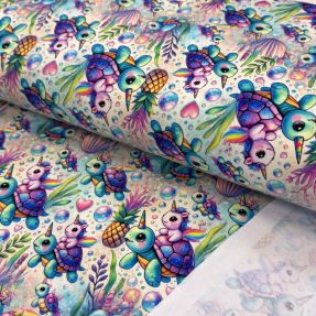 Tkanina za trenirke Pretty unicorns design C digital print