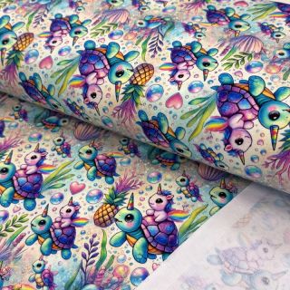 Tkanina za trenirke Pretty unicorns design C digital print