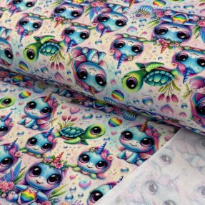 Tkanina za trenirke Pretty unicorns design D digital print