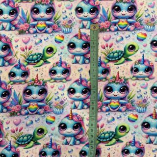 Tkanina za trenirke Pretty unicorns design D digital print