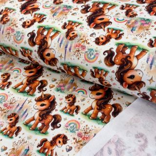 Tkanina za trenirke Pretty unicorns design A digital print