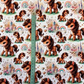 Tkanina za trenirke Pretty unicorns design A digital print
