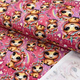 Tkanina za trenirke Pretty unicorns design B digital print