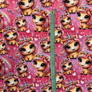 Tkanina za trenirke Pretty unicorns design B digital print