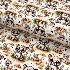 Úplet Wildlife doll eyes design A digital print