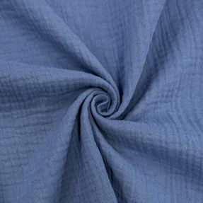 Dvojitá gázovina/mušelín midnight blue ORGANIC