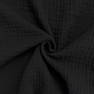 Dvojitá gázovina/mušelín black ORGANIC