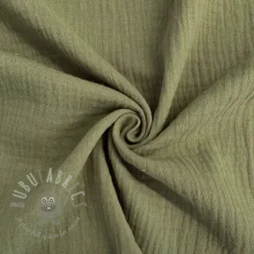 Dvojna gaza/muslin moss green ORGANIC