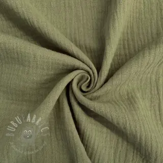 Dvojna gaza/muslin moss green ORGANIC