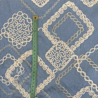 Bombažna tkanina JEANS EMBROIDERY Square light blue