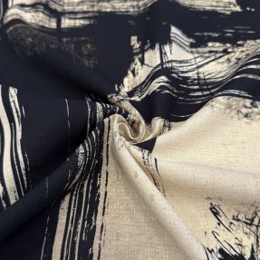 Viskóza s ľanom Swirls design A