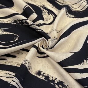 Viskóza s ľanom Swirls design B